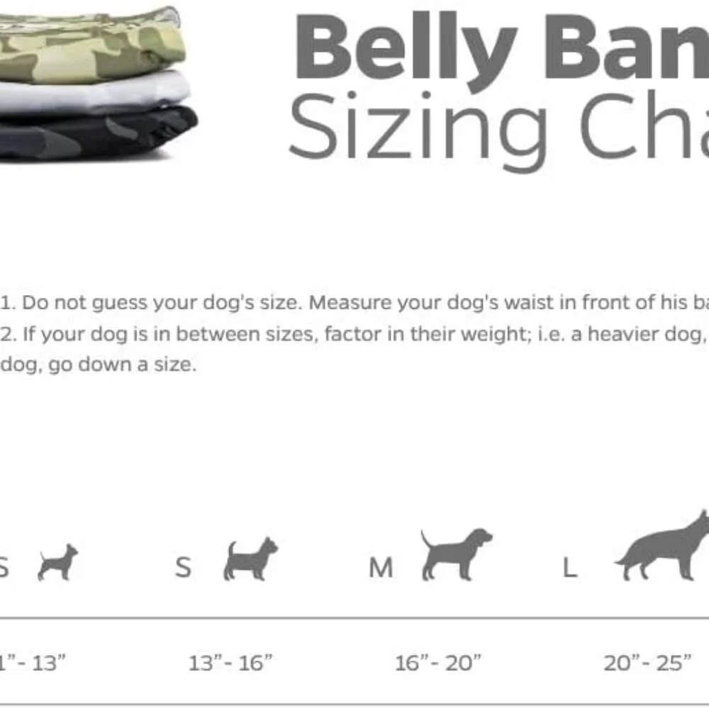 Pet Parents® Washable Belly Bands for Male Dogs (3pack) Camo Sz. L